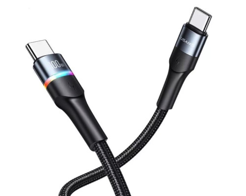 Кабель Usams US-SJ537 U76 Type-C to Type-C PD 100W Fast Charging & Data Cable 1.2m Black