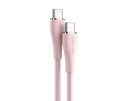 Кабель Vention USB 2.0 C Male to C Male 5A Cable 1M Pink Silicone Type (TAWPF)