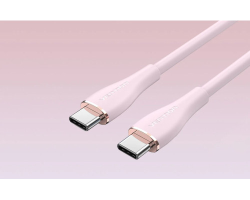 Кабель Vention USB 2.0 C Male to C Male 5A Cable 1M Pink Silicone Type (TAWPF)