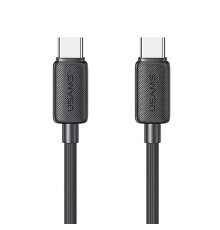 Кабель Usams US-SJ691 60W Striped Data Cable Type-C To Type-C-KY Series 1M black