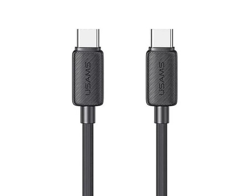Кабель Usams US-SJ691 60W Striped Data Cable Type-C To Type-C-KY Series 1M black