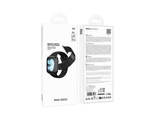Смарт Годинник Hoco Y42 call version Milan Loop Чорний ma39151_3870332
