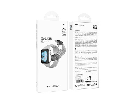 Смарт Годинник Hoco Y42 call version Milan Loop Сірий ma39151_3870331