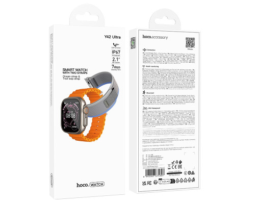 Смарт Годинник Hoco Y42 Ultra call version Neilon Золотий ma39152_3870333