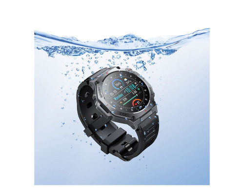 Смарт Годинник Hoco Y37 GPS + 3 Аtm Колір Чорний 6942007666046 ma38657_3867862