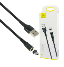 Кабель Usams US-SJ353 U32 Type-C Aluminum Alloy Magnetic Charging and Data Cable 1m Black NBB-115962