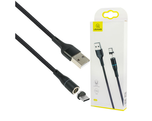 Кабель Usams US-SJ353 U32 Type-C Aluminum Alloy Magnetic Charging and Data Cable 1m Black NBB-115962