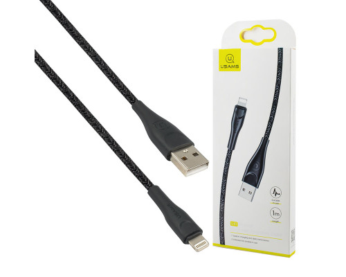 Кабель Usams US-SJ391 U41 Lightning Braided Data and Charging Cable 1m Black NBB-115963