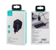 Мережевий зарядний пристрій Usams US-CC124 T36 20W Super Si PD Fast Charger(EU) Black NBB-115941