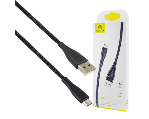 Кабель Usams US-SJ393 U41 Micro Braided Data and Charging Cable 1m Black NBB-115965