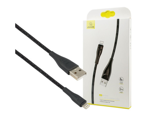 Кабель Usams US-SJ394 U41 Lightning Braided Data and Charging Cable 2m Black NBB-115966