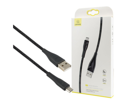 Кабель Usams US-SJ396 U41 Micro Braided Data and Charging Cable 2m Black NBB-115968