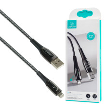 Кабель Usams US-SJ469 Lightning Smart Power-off Cable Raydan Series 1.2m Black NBB-115977