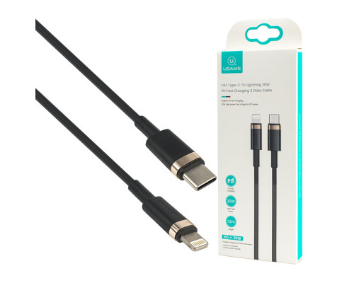 Кабель Usams US-SJ484 U63 Type-C To Lightning 20W PD Fast Charging Data Cable 1.2m Black NBB-115981