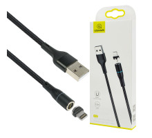 Кабель Usams US-SJ352 U32 Lightning Aluminum Alloy Magnetic Charging and Data Cable 1m Black NBB-115961