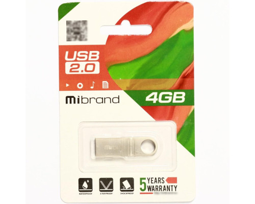 Флеш-накопичувач Mibrand USB 2.0 Puma 4Gb Silver (MI2.0/PU4U1S)
