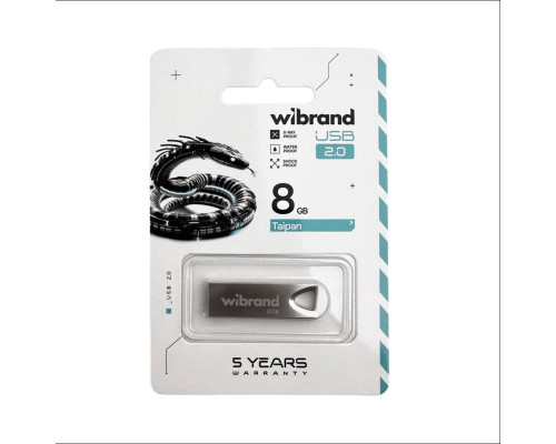 Флеш-накопичувач Wibrand USB 2.0 Taipan 8Gb Silver (WI2.0/TA8U2S)