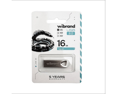 Флеш-накопичувач Wibrand USB 2.0 Taipan 16Gb Silver (WI2.0/TA16U2S)