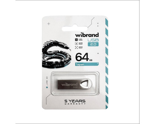 Флеш-накопичувач Wibrand USB 2.0 Taipan 64Gb Silver (WI2.0/TA64U2S)