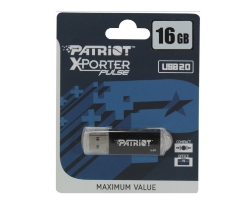 Флеш-накопичувач Patriot USB 2.0 Xporter Pulse 16GB Metal/Black (PSF16GXPPBUSB)