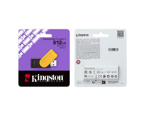 Флеш-накопичувач Kingston USB 3.2 DT Exodia S 512GB Black/Yellow (DTXS/512GB)