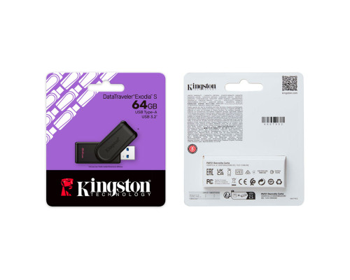 Флеш-накопичувач Kingston USB 3.2 DT Exodia S 64GB Black (DTXS/64GB)