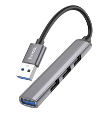 USB HUB adapter Hoco HB26 4в1 (USB-A to USB3.0+USB2.0*3) 0.13м gray PLS-00-00123958