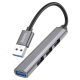 USB HUB adapter Hoco HB26 4в1 (USB-A to USB3.0+USB2.0*3) 0.13м gray PLS-00-00123958