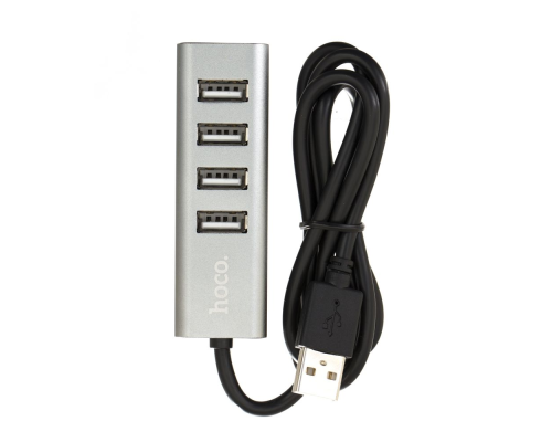 USB HUB adapter Hoco HB1 4USB silver PLS-00-00038993