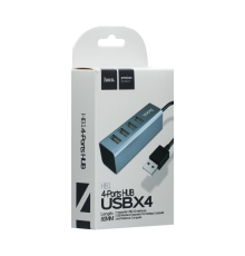 USB HUB adapter Hoco HB1 4USB silver PLS-00-00038993