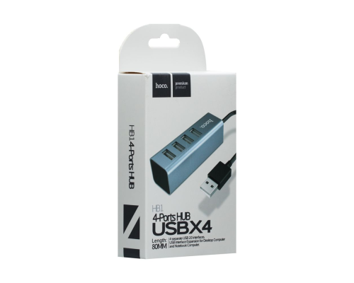 USB HUB adapter Hoco HB1 4USB silver PLS-00-00038993