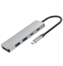 USB HUB adapter Proove Iron Link 5в1 (2*Type-C + 2*USB3.0 + HDMI) gray PLS-00-00130376