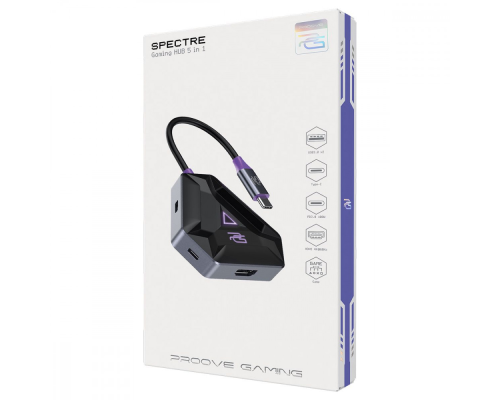 USB HUB adapter Proove Gaming Spectre (2*USB3.0 + Type-C + PD100W + HDMI) dark gray PLS-00-00134138