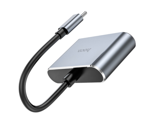USB HUB adapter Hoco HB29 2в1 Type-C to HDMI (F) VGA (F) 0,15м PLS-00-00132943