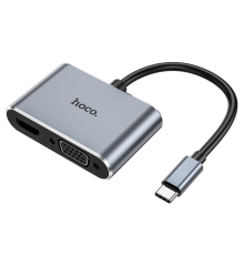 USB HUB adapter Hoco HB29 2в1 Type-C to HDMI (F) VGA (F) 0,15м PLS-00-00132943