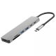 USB HUB adapter Proove Iron Link 7в1 (2*Type-C + 2*USB3.0 + HDMI + SD) silver PLS-00-00134132