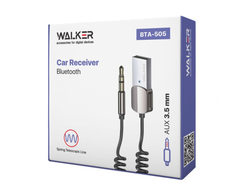 Бездротовий аудіо ресивер WALKER BTA-505 Car Receiver to AUX 3.5мм Bluetooth