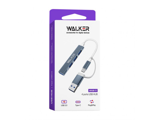 Перехідник USB-HUB 4в1 WALKER WHUB-11