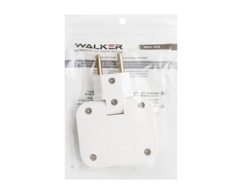 Адаптер (трійник) для розетки WALKER WH-03 white