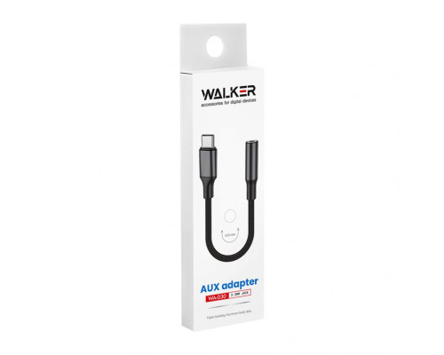 Аудіо-перехідник WALKER WA-030 Lightning to AUX 3.5мм (Universal IC) black