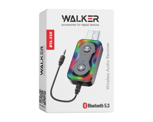 Бездротовий аудіо ресивер WALKER BTA-320 Car Receiver to AUX 3.5мм Bluetooth black