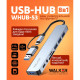 Перехідник USB-хаб 8в1 WALKER WHUB-53 з роз'ємом USB/Type-C grey TPS-2710000301103 2710000301103