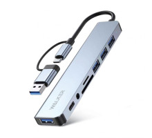 Перехідник USB-HUB 8в1 WALKER WHUB-53 з роз'ємом USB/Type-C