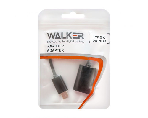 Перехідник OTG WALKER USB to Type-C black