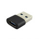 Перехідник WALKER Type-C to USB (для заряджання з USB адаптером) black