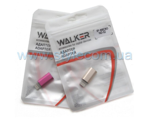 Перехідник WALKER Lightning to Micro (AML02) metal mix color