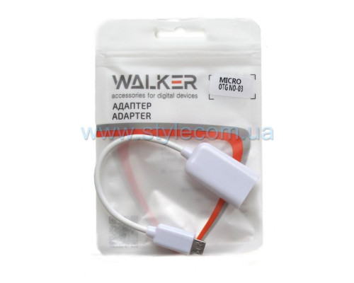 Перехідник OTG WALKER Micro to USB2.0 white