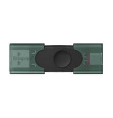 Флеш-накопичувач Kingston 256GB DataTraveler DuoG2 USB-A + USB-C 3.2 Gen 1 Black/Green (DTDEG2/256GB)