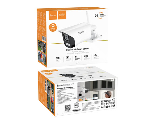 Смарт Камер Зовнішня Hoco D4 HD Wireless (EU) Колір Білий 6942007635585 ma36544_3608564