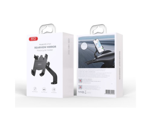 Вело/мото тримач XO C141 Bicycle Metal Cell Phone Holder Чорний mag-692068085650330229